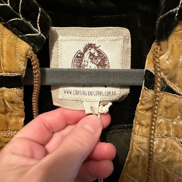 ❌Do not buy❌ For Jess❌  HTF Chasing Unicorns Green Aquarius Velvet Tunic - Picture 7 of 10